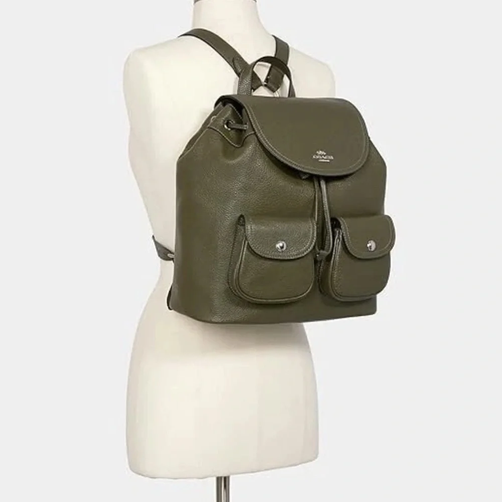 Coach Surplus Green Pebble Leather Pennie Backpack - Picture 6 of 11
